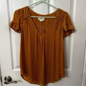 Maeve by Anthropologie Hailey Flutter Sleeve Top, size XS
